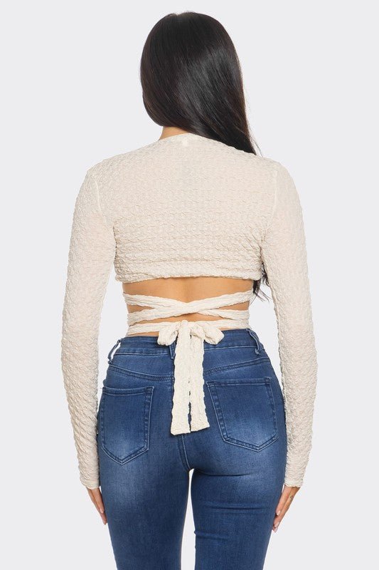 Luna Tie - Back Crop Top - Hangerapparel