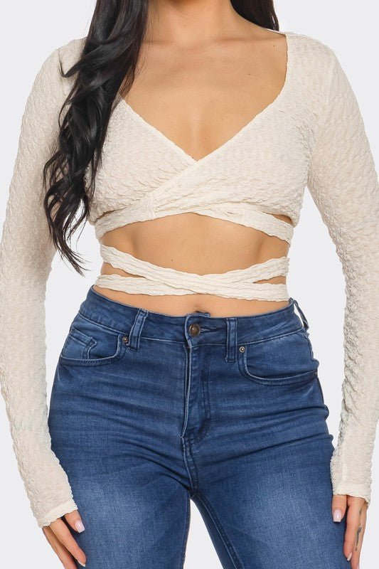 Luna Tie - Back Crop Top - Hangerapparel