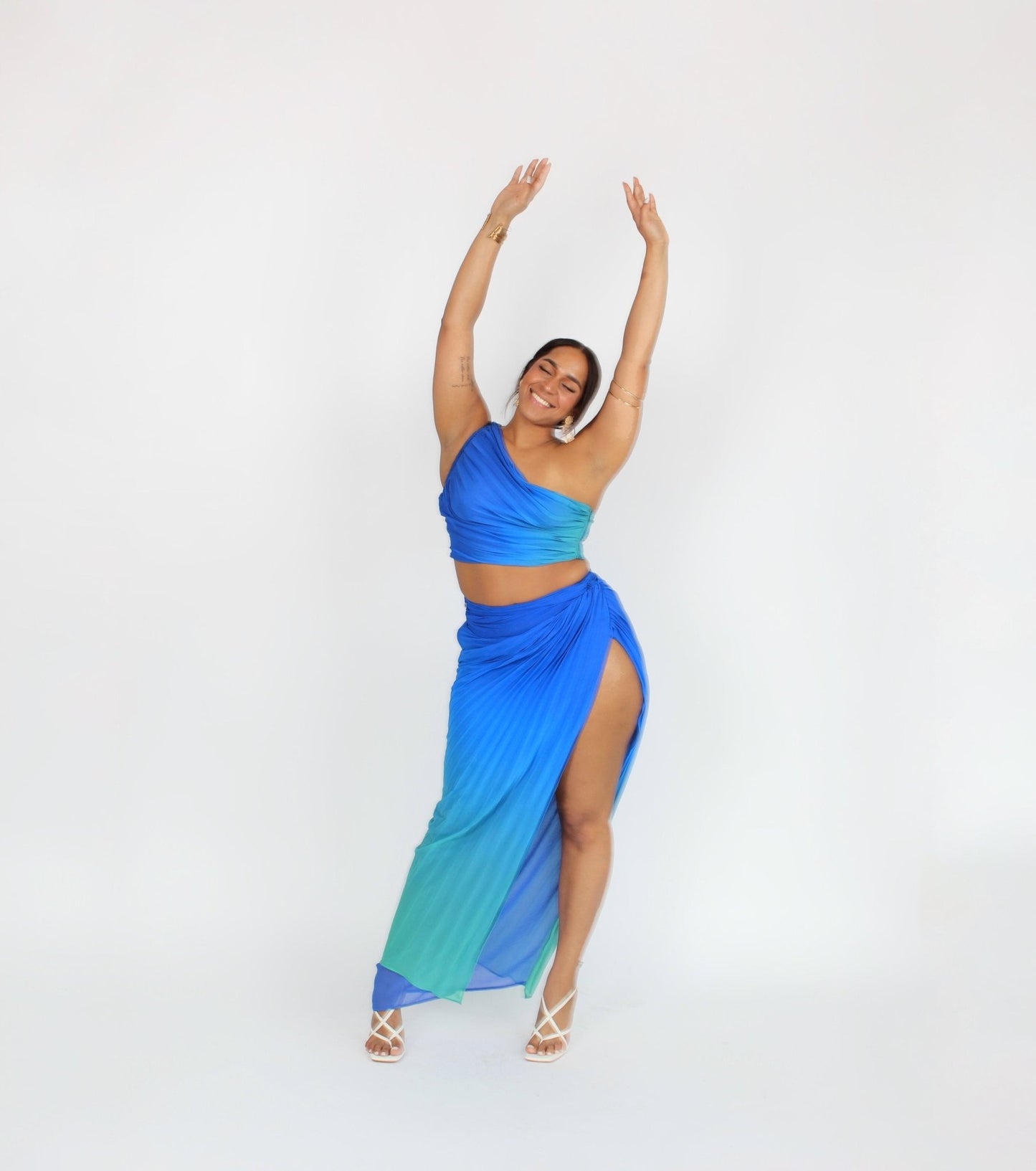 Azure Dreams Pleated Skirt Set - Hangerapparel
