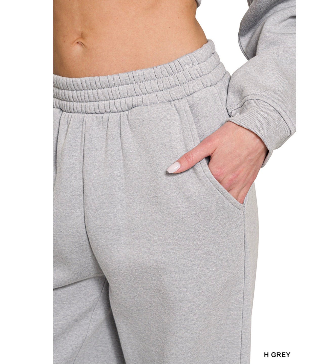 Heather Grey Wide Leg Set by Zenana - Hangerapparel