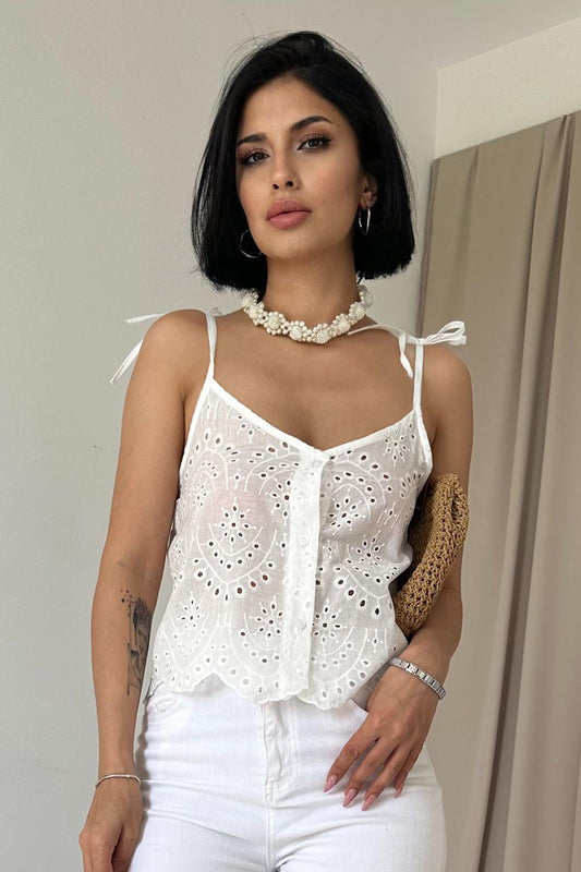 Lace Embroidery Blouse - Hangerapparel