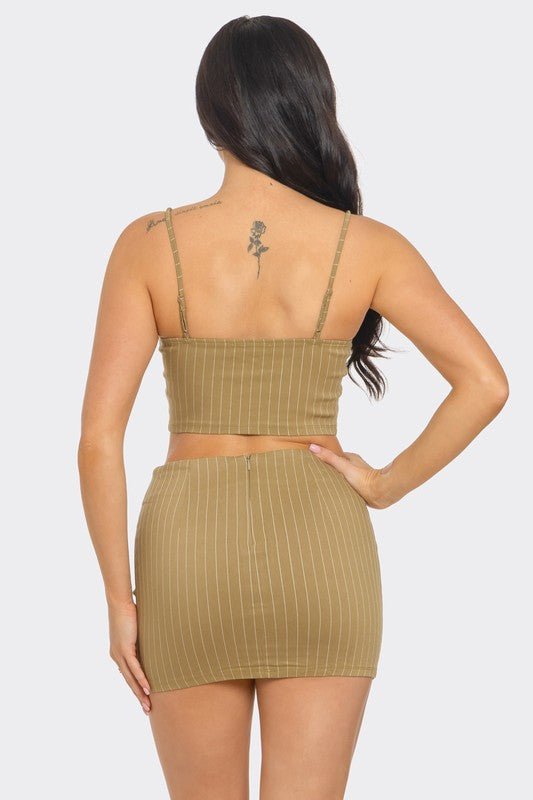 Sienna Striped Corset Set - Hangerapparel
