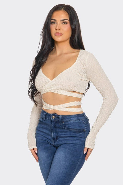 Luna Tie - Back Crop Top - Hangerapparel