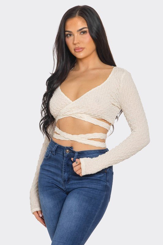 Luna Tie - Back Crop Top - Hangerapparel