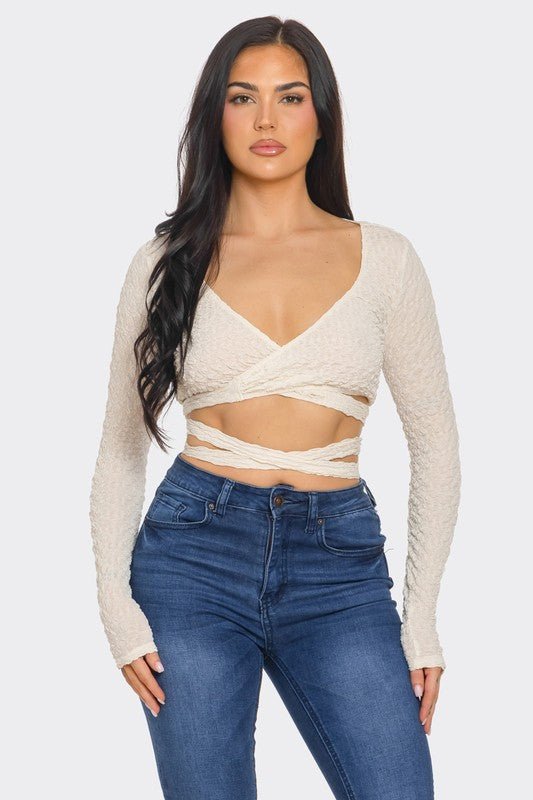 Luna Tie - Back Crop Top - Hangerapparel