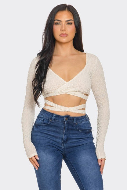 Luna Tie - Back Crop Top - Hangerapparel