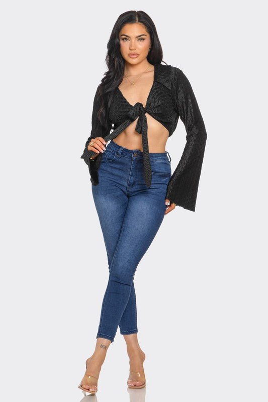 Seraphina Satin Tie Top - Hangerapparel