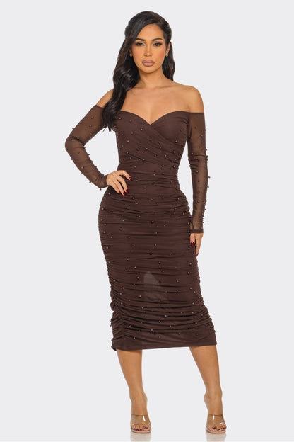 Mocha Pearl Dress - Hangerapparel