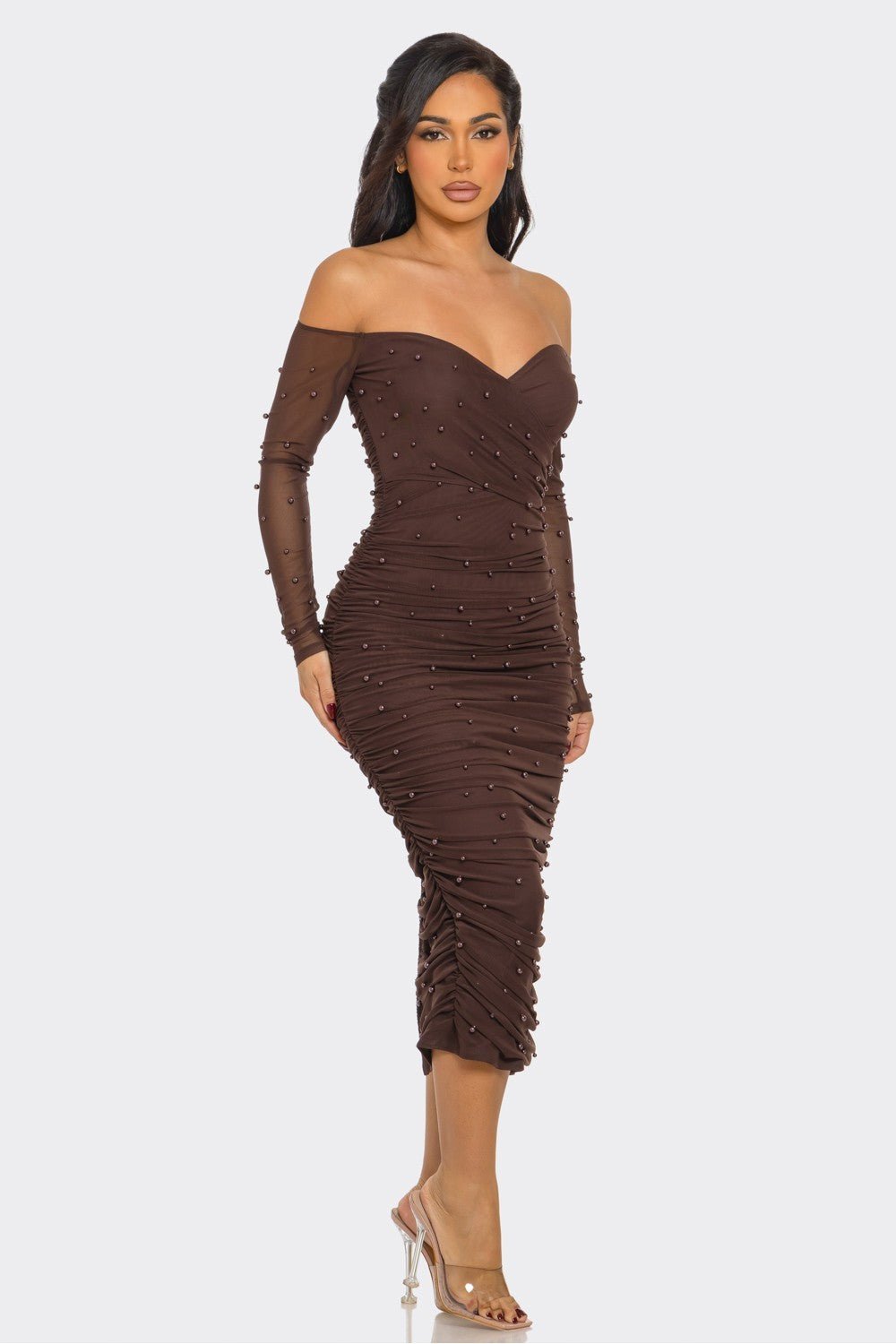 Mocha Pearl Dress - Hangerapparel