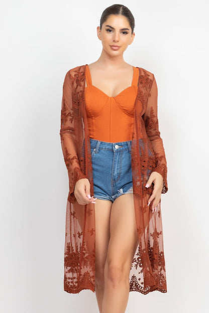 Desert Rose Sheer Lace Duster - Hangerapparel