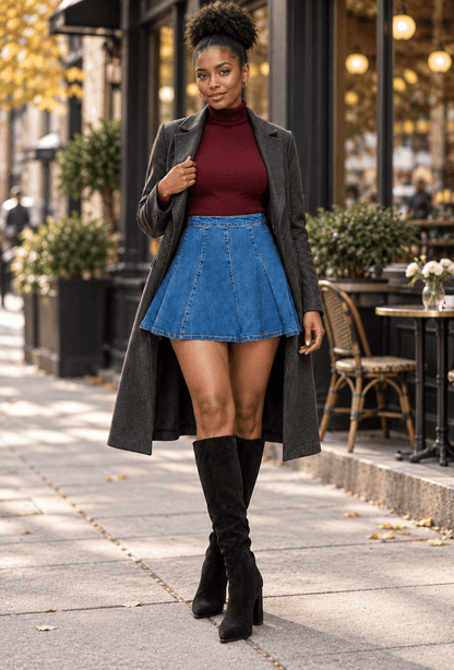 City Twirl Denim Skirt - Hangerapparel