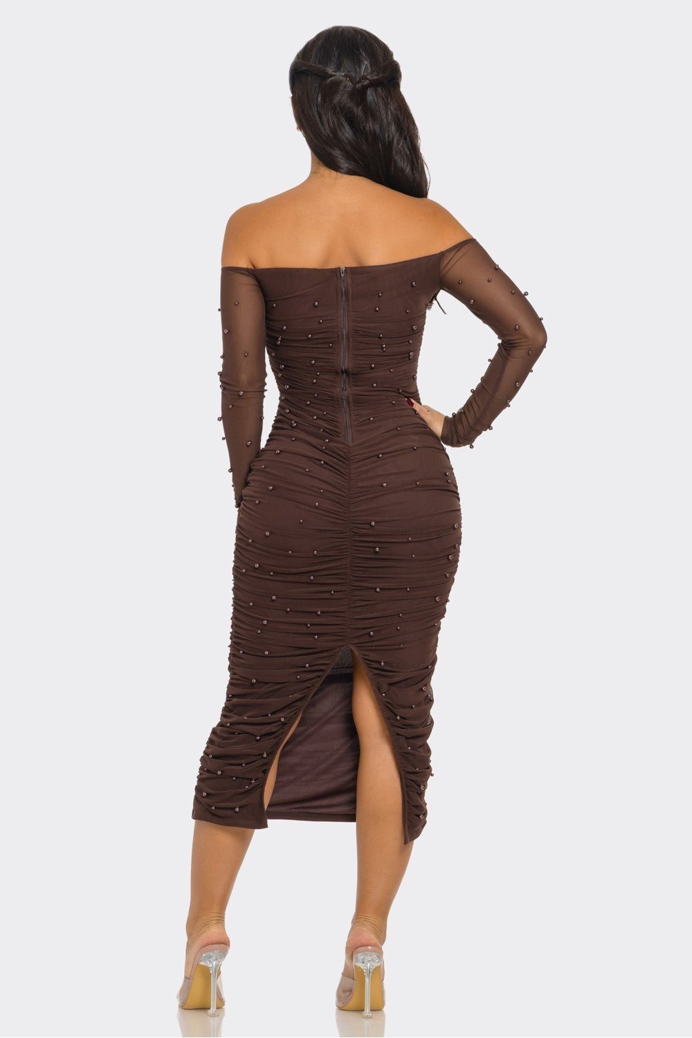 Mocha Pearl Dress - Hangerapparel