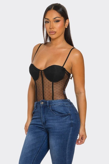 Amora Mesh Corset Bodysuit - Hangerapparel