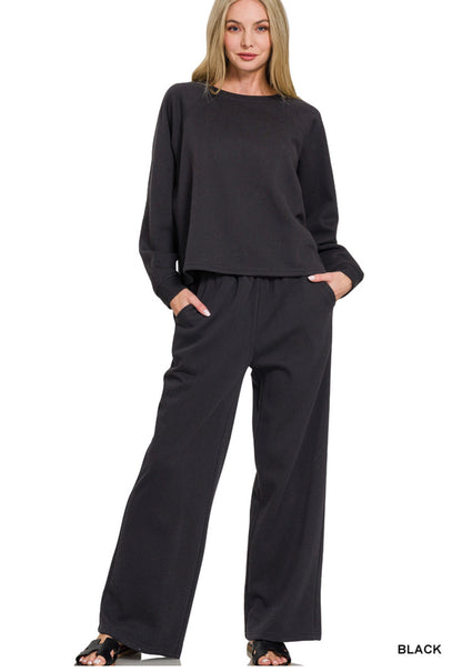 Black Set Lounge Set By Zenana - Hangerapparel
