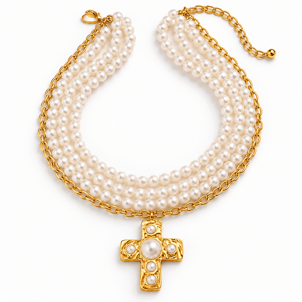 Cross My Pearls Necklace - Hangerapparel