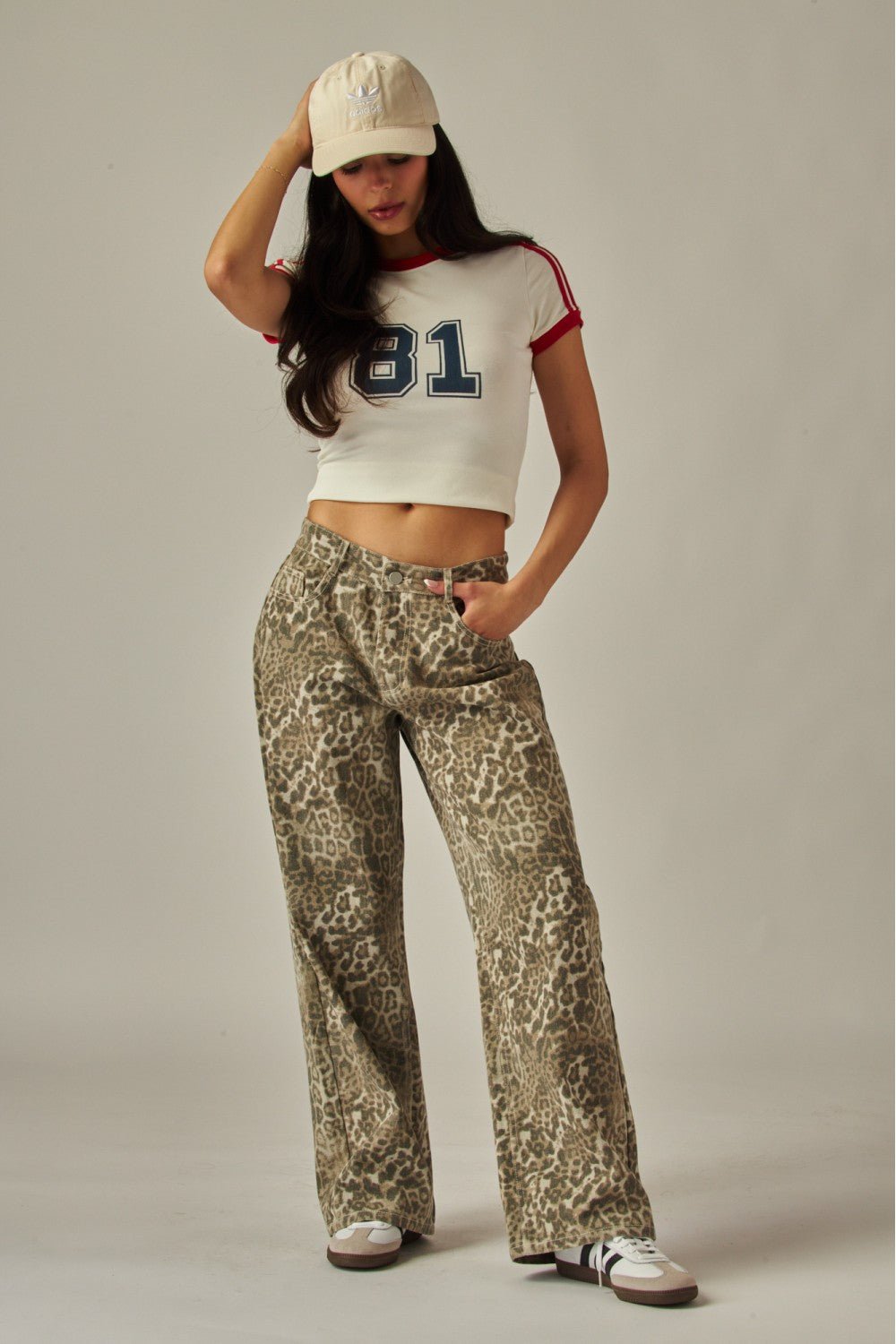 Leopard Low-Rise Colossus Jeans - Hangerapparel