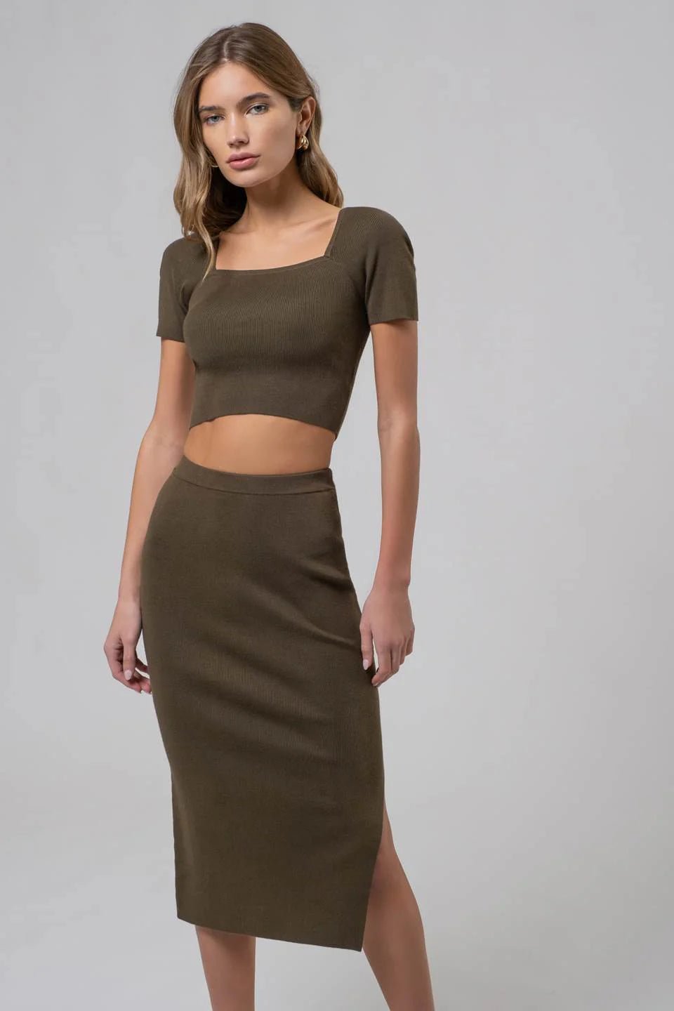 Call me Olive - Ribbed Two Piece Set - Hangerapparel