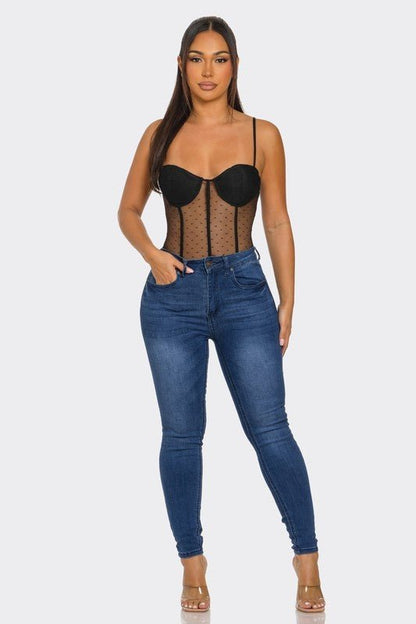 Amora Mesh Corset Bodysuit - Hangerapparel