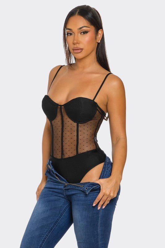 Amora Mesh Corset Bodysuit - Hangerapparel